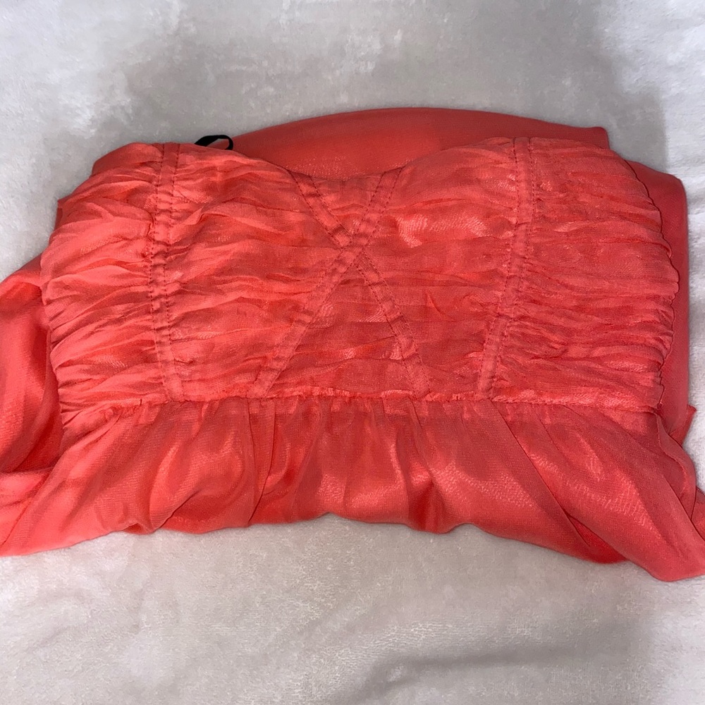 Bebe Strapless High-Low Dress